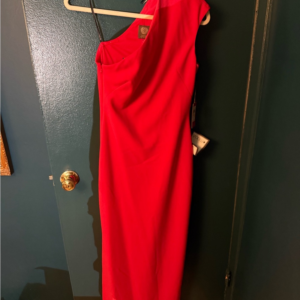 Long red dress